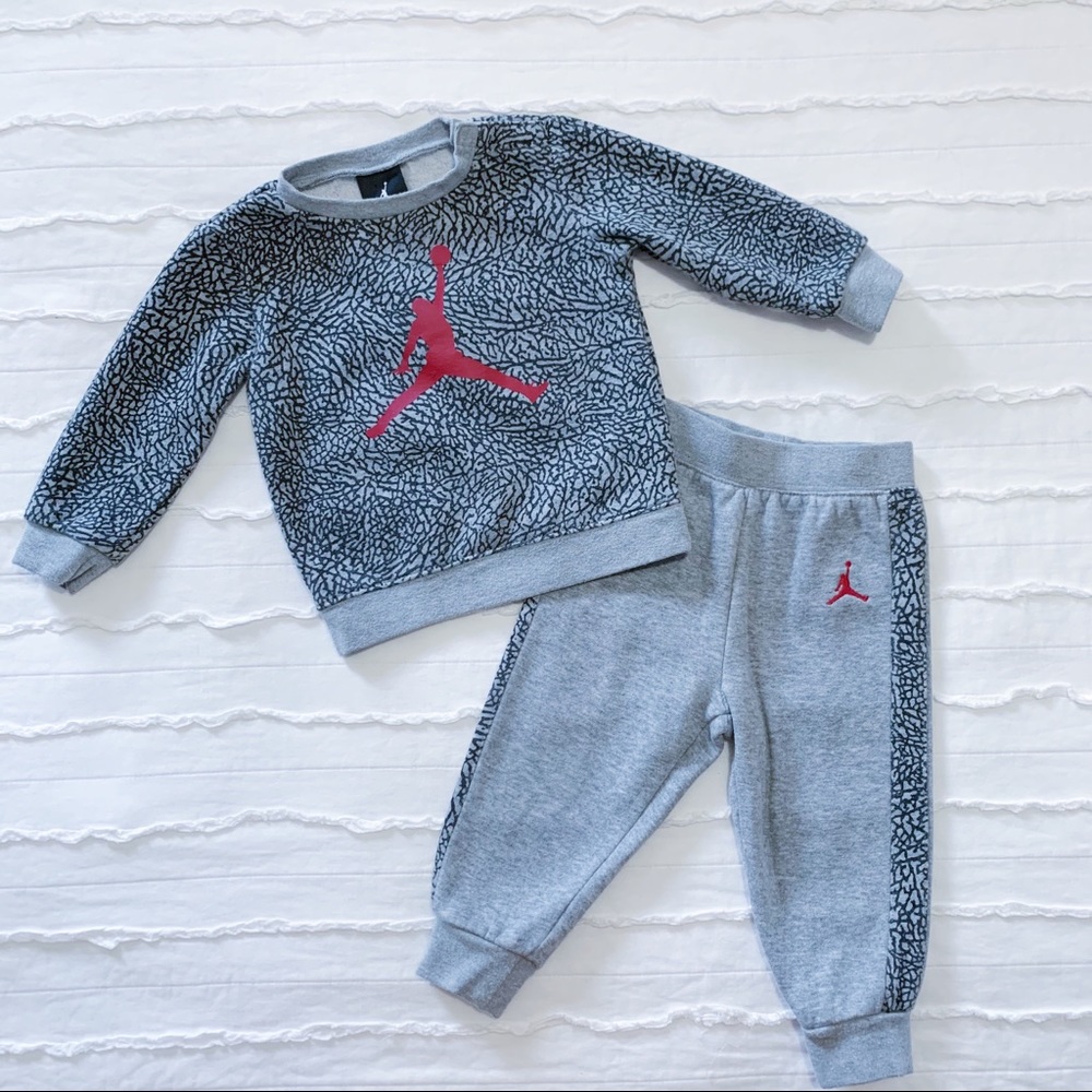 JORDAN sweatshirt sweatpants set elephant print